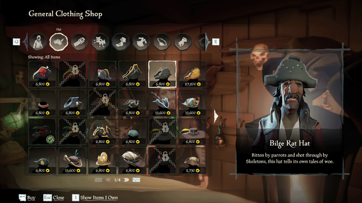 Sea of Thieves - General Clothing Shop Catalog
