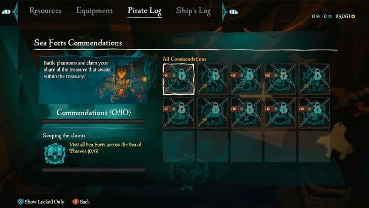 Sea of Thieves - Gives Doubloons for Completing Commendations