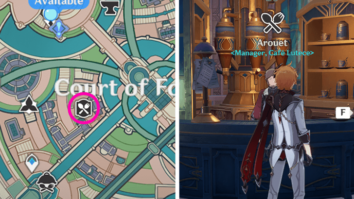 Genshin - Get from Café Lucete in Fontaine