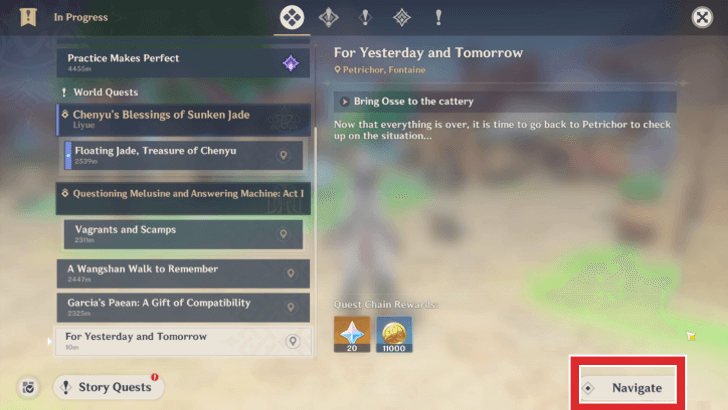 Genshin Impact For Yesterday and Tomorrow Walkthrough - Navigate Quest