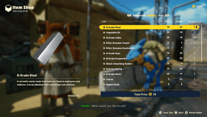 Sand Land - Sell Materials