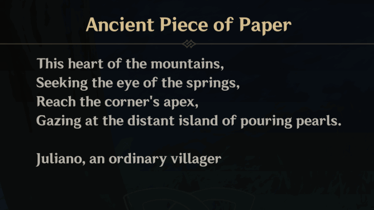 Genshin Impact - Ancient Piece of Paper 1