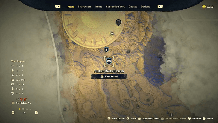 SAND LAND - Hunter Bounties Map Location