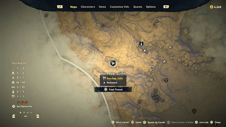 SAND LAND - Heelu Races Map Location