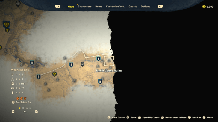 Sand Land - Ruins on the Map