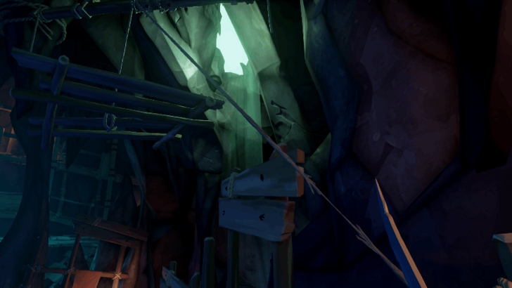 Sea of Thieves - Use your sword to cut the rope and lower the platform down