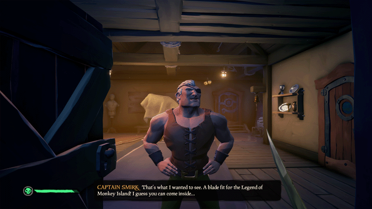 Sea of Thieves - Present Mighty Pirate Sword to Captain Smirk