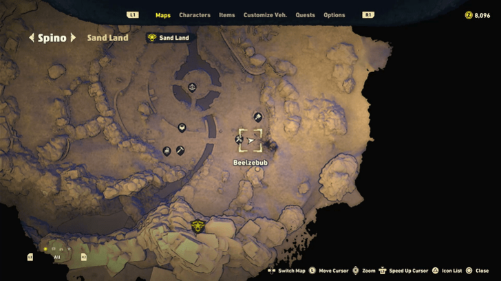 SAND LAND - Room Map Location