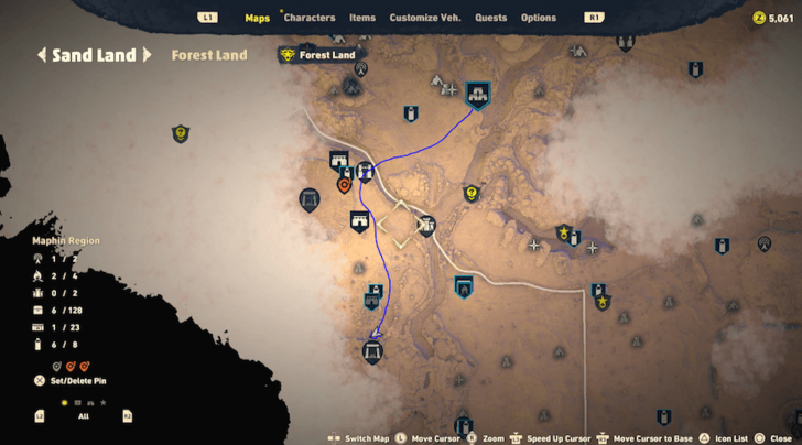 Sand Land How to Get to Cardamo Subterranean Lake Ruins