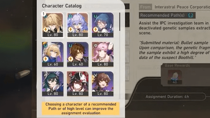 Honkai Star Rail - All About Boothill - Select Characters Per Assignment