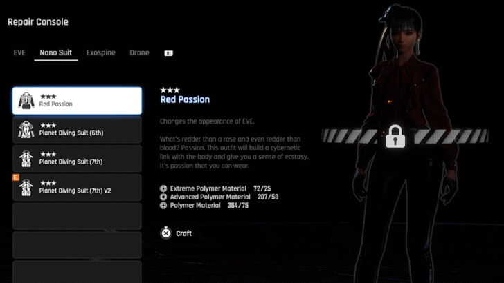 Stellar Blade - Craft Nano Suits from Repair Consoles