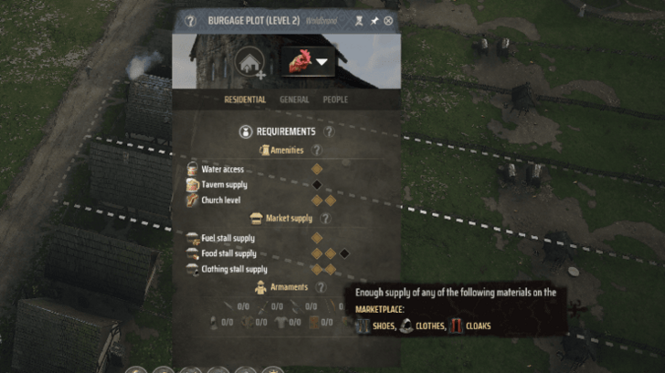 Manor Lords - Burgage Plot Requirements