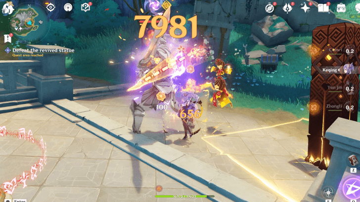 Genshin Impact The Shadow Over Petrichor Walkthrough - Defeat the revived statue