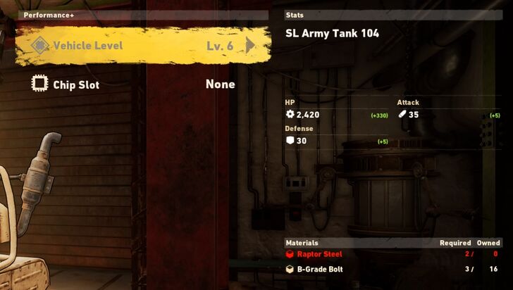 SAND LAND Vehicle Upgrade Results