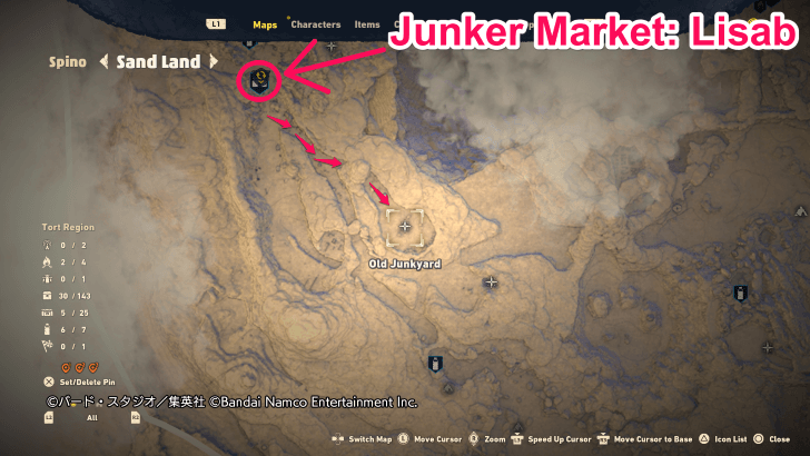 Sand Land - Queen Scorpion fight map