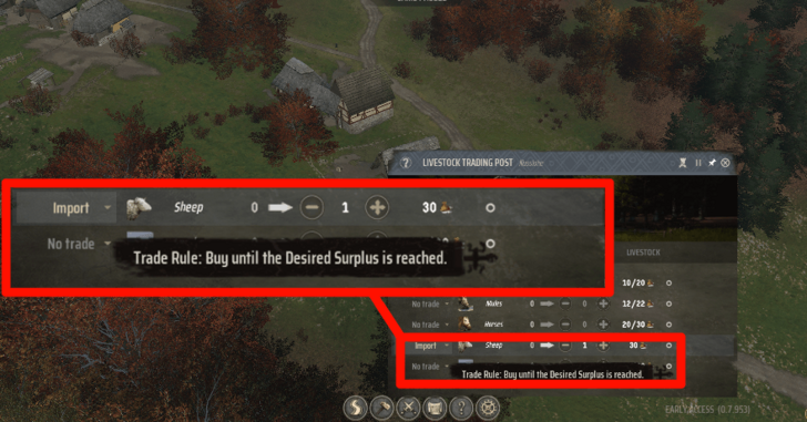 Manor Lords - Trade Sheep from the Livestock Trading Post