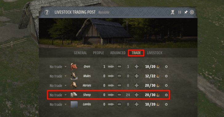Manor Lords - Select Trade Then Go to the Sheep Row