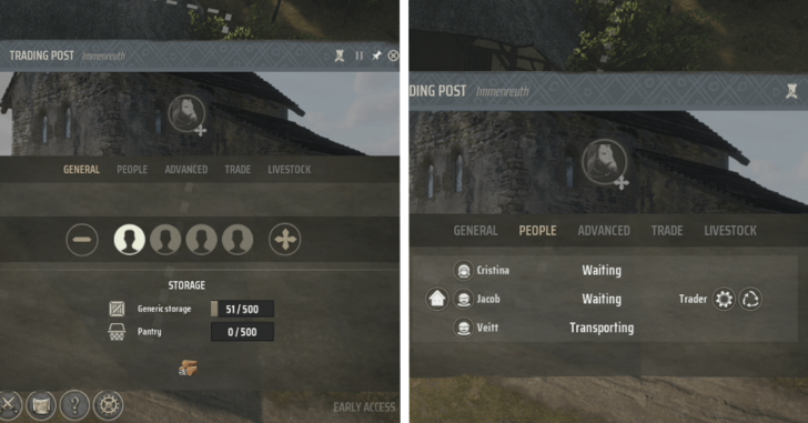 Manor Lords - Assign Families in the Trading Post