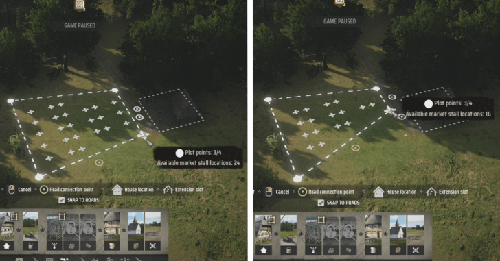 Manor Lords - Available Stalls Based on Size