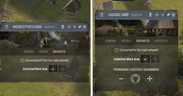 Manor Lords - Building Connection Advanced Tab