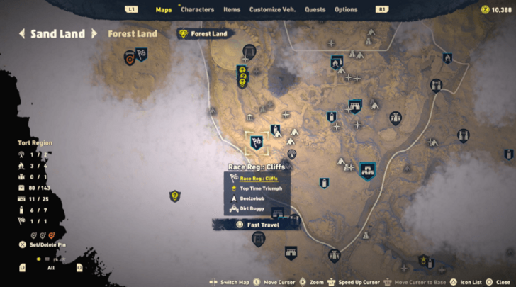 Race Reg Cliff Location