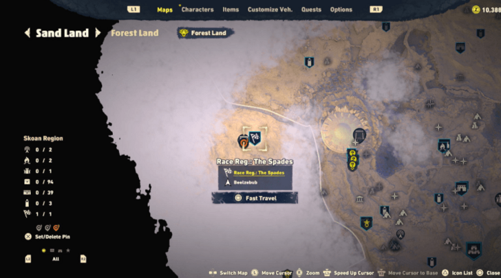 Race Reg the Spades Location