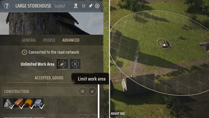 Manor Lords - Limit Work Area to Prioritize Supplies