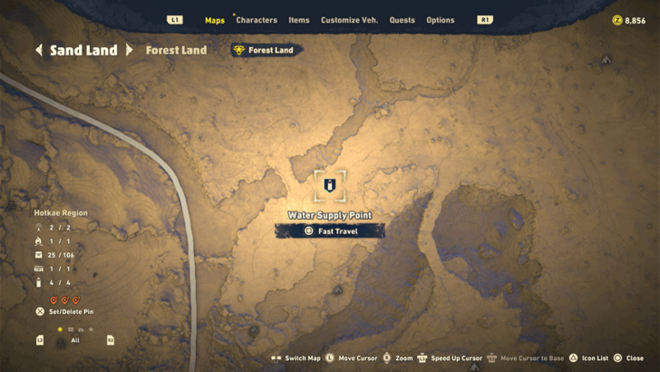 Sand Land - Used as a Fast Travel Point