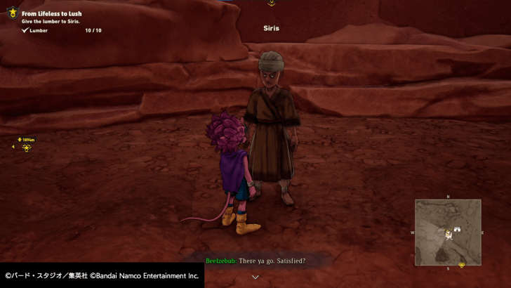 Sand Land - Give Siris Iron Ore and Lumbar