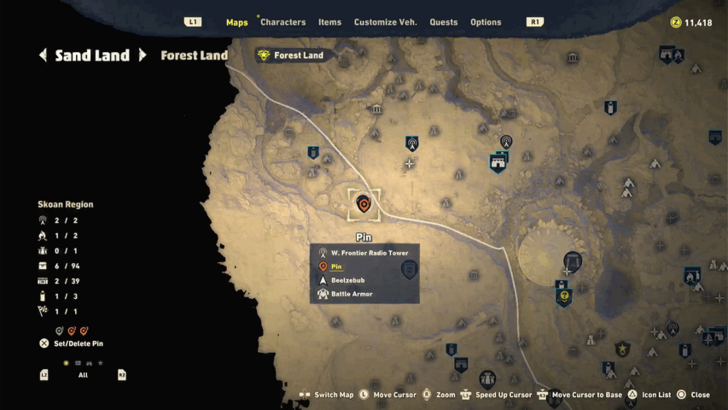 Sack of Paintbrushes Map