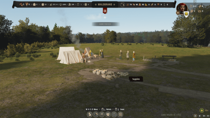 Manor Lords - Exposed Goods Beside Homeless People Tents