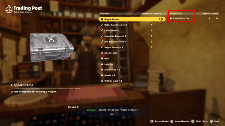 Sand Land - Ancient Silver Coin Cost at Trading Post