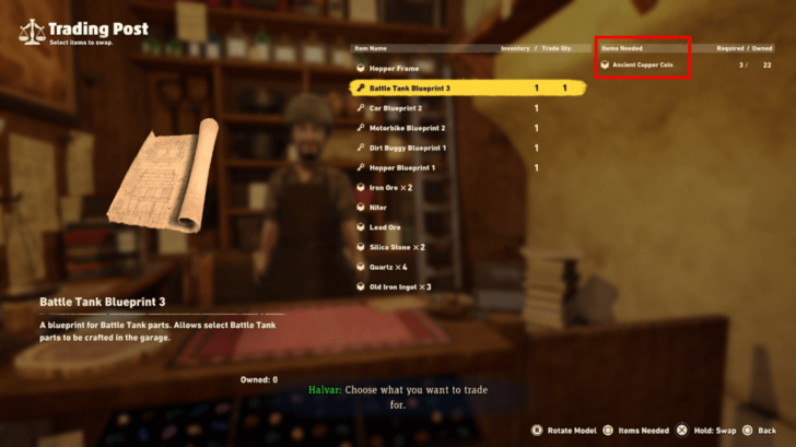 Sand Land - Ancient Copper Coin Cost at Trading Post