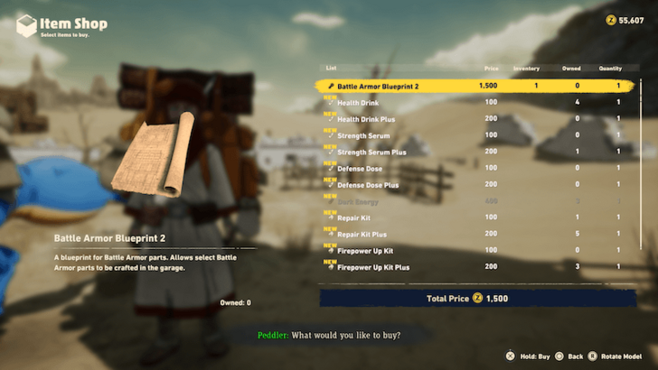 Sand Land Battle Armor Blueprint 2