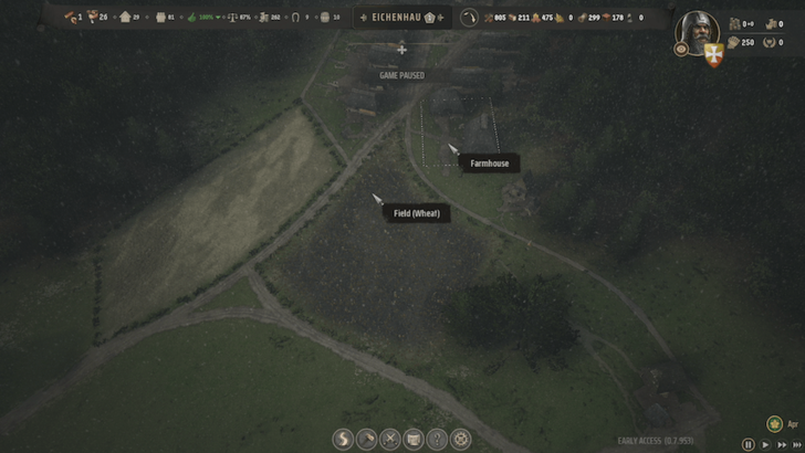 Manor Lords - Farmhouse and Fields Near Each Other