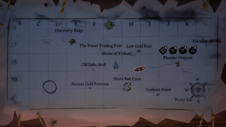 Sea of Thieves - The Sunken Pearl - Map Location