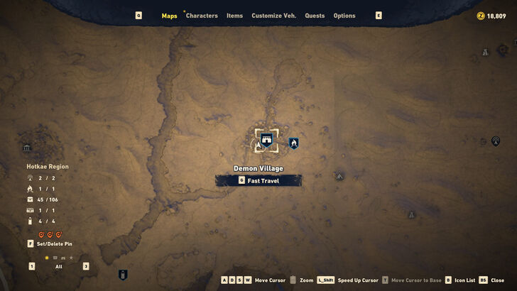 Sand Land Gremlin Location. mode:show