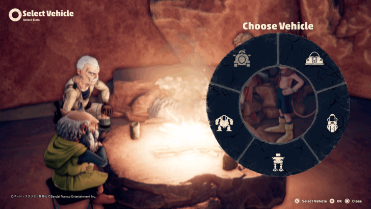 Sand Land - Change Vehicles at Camp