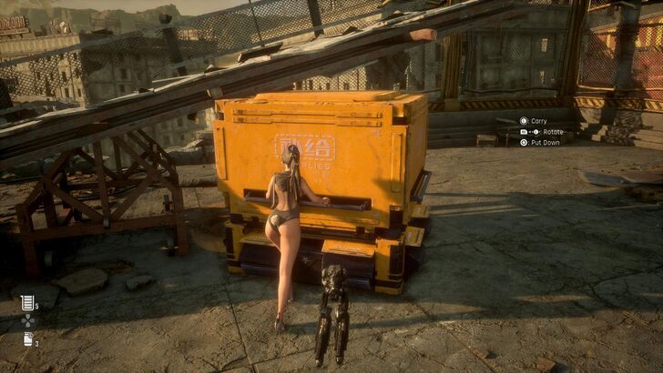 Stellar Blade use the box as a platform