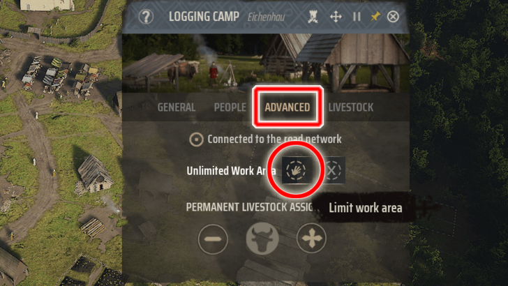 Manor Lords - How To Limit Work Area