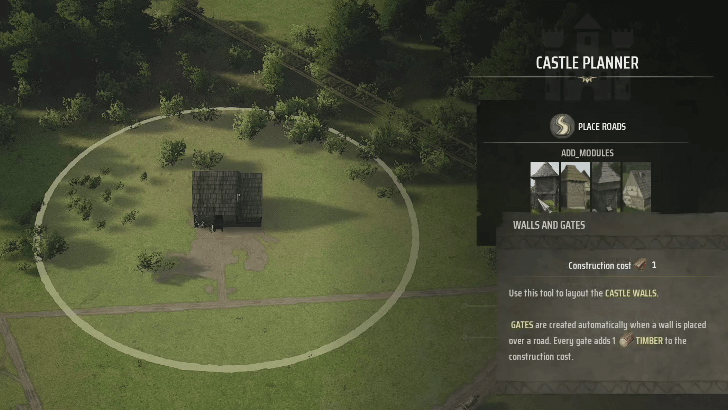 Manor Lords - Select the Modules in the Castle Planner