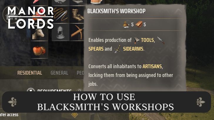 Manor Lords - How to Use Blacksmith