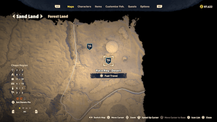 Sand Land Bottle 8 Map