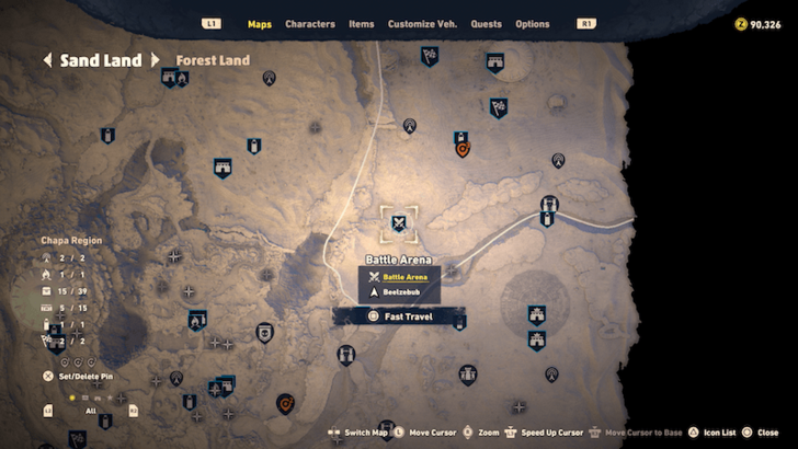 Sand Land Bottle 9 Map