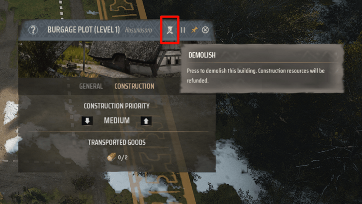 Manor Lords - Demolish a Building