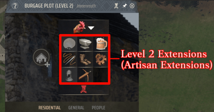 Manor Lords - Upgrade Burgage Plot to Level 2 to Get Artisan Extensions