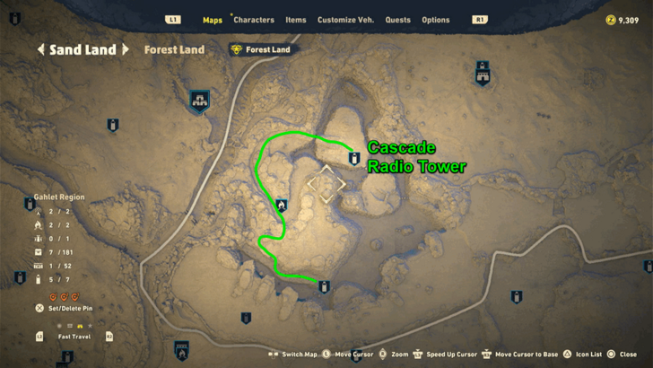 Sand Land - Cascade Radio Tower Method 1