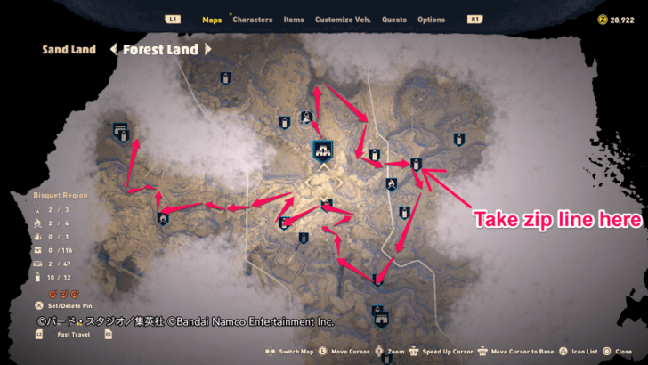 Sand Land - Kentaur map