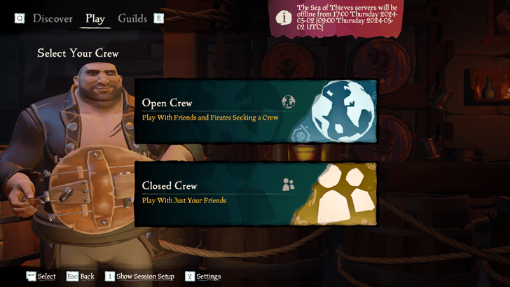 Sea of Thieves - Select Open Crew