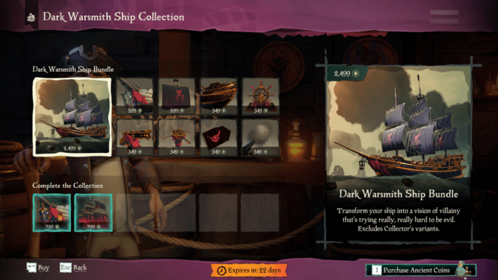 Sea of Thieves - Dark Warsmith Ship Bundle